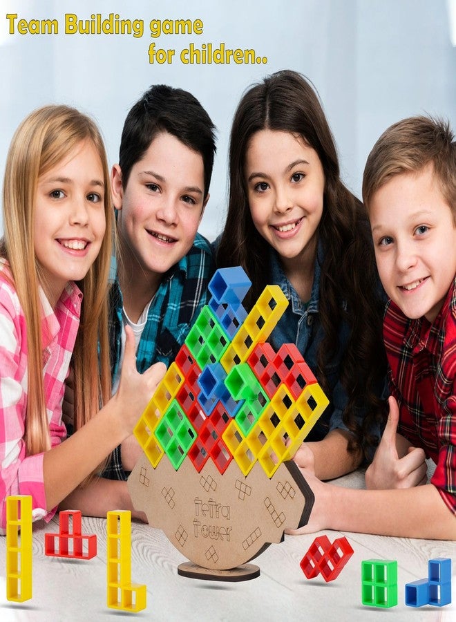VELLOREX Tetra Tower Game 16 Pcs Stack Tower, Swing Stack High Child Balance Building Block 2 Players+ Interactive STEM Toy for Family, Travel, Parties for Adults & Kids (Tetra Tower 16 pcs) - Image 3